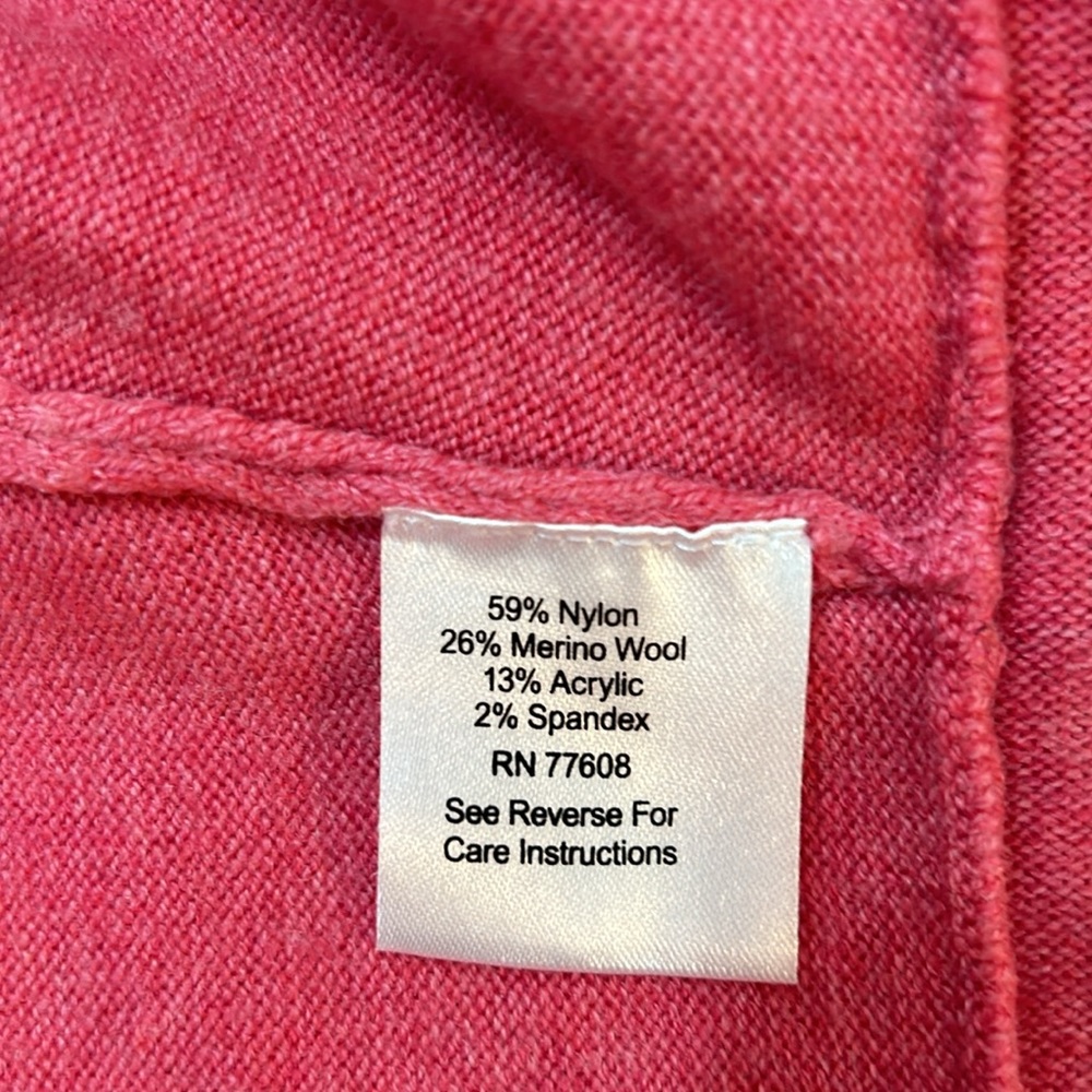 J. Peterman pink open front merino wool blend cardigan S - Picture 4 of 8